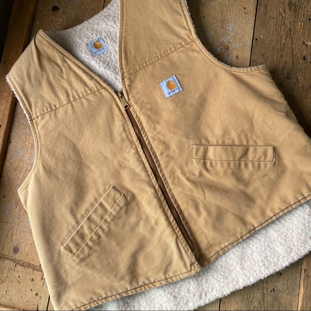 Vintage Carhartt Sherpa lined Duck Vest